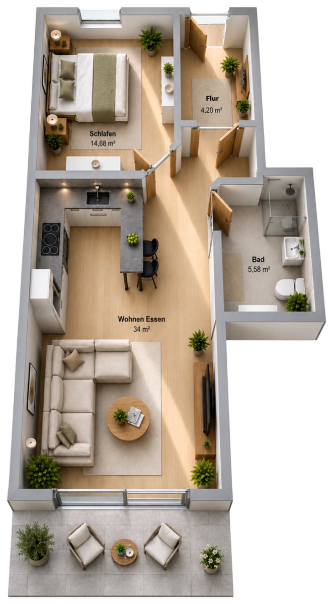 Grundriss Wohnung 01, EG