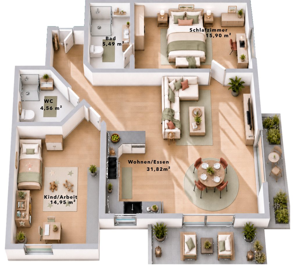 Grundriss Wohnung 04, EG
