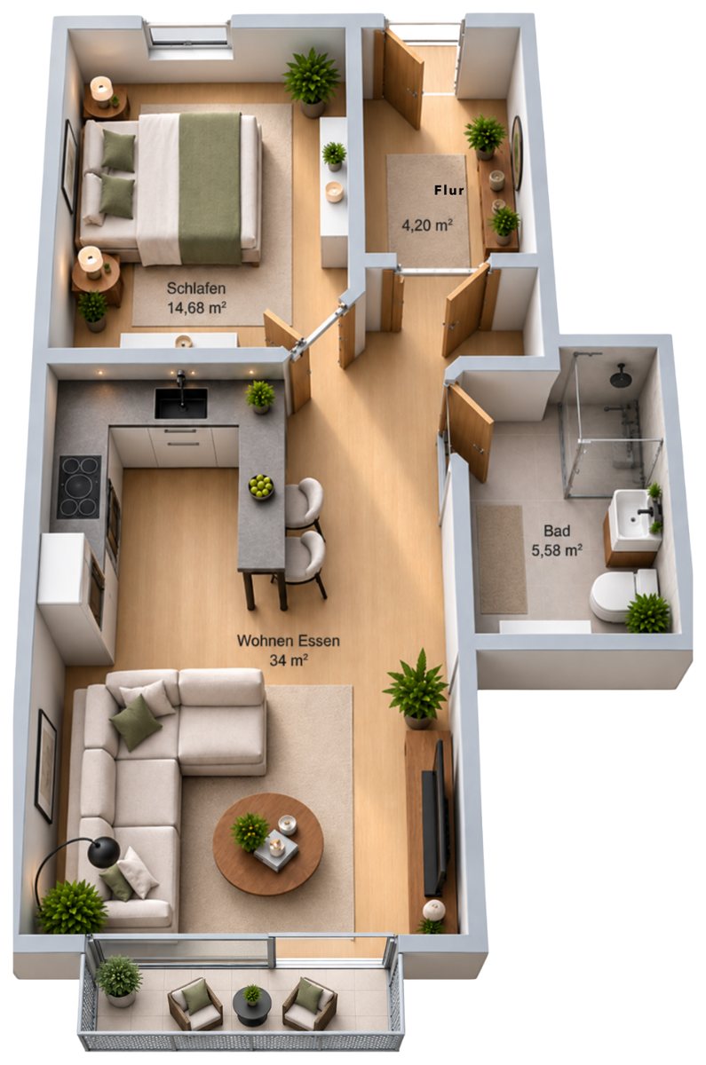 Grundriss Wohnung 11, 2. OG