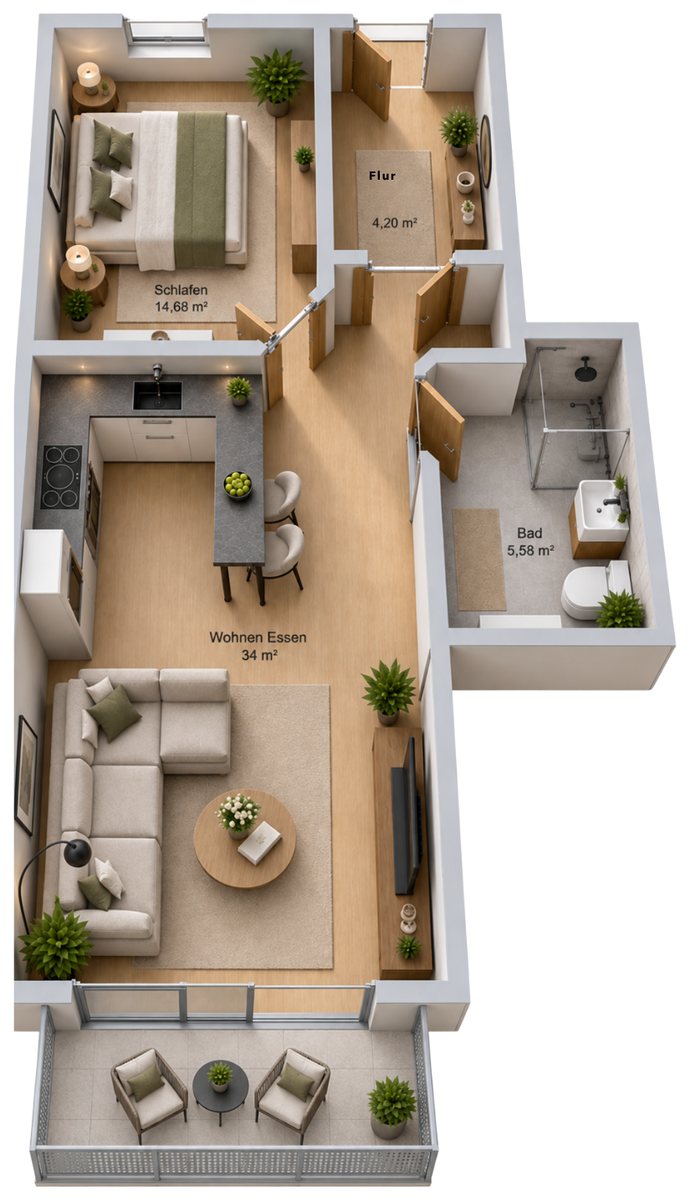 Grundriss Wohnung 16, 3. OG