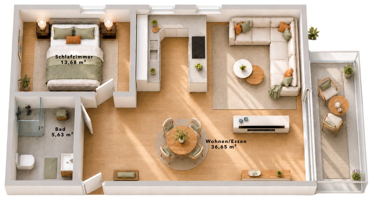 Grundriss Wohnung 20, 3. OG